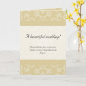 carte de félicitations de mariage dua beige islami (Fleur jaune)