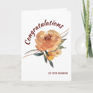 Carte de félicitations de mariage Florale d'Automn