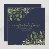 Carte de félicitations de mariage pailletée de pap (Devant / Derrière)