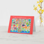 Carte de félicitations de mariage Tree of Life (Fleur jaune)