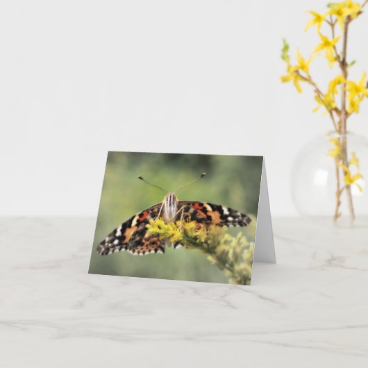 Carte de félicitations de papillon (Fleur jaune)