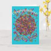 Carte de félicitations de parasol de fleur (Fleur jaune)