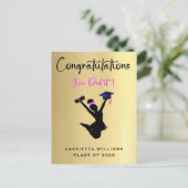 Carte de Félicitations de Remise de Diplôme en Or (Debout devant)