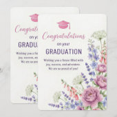 Carte de Félicitations de Remise de Diplôme Imprim (Devant / Derrière)