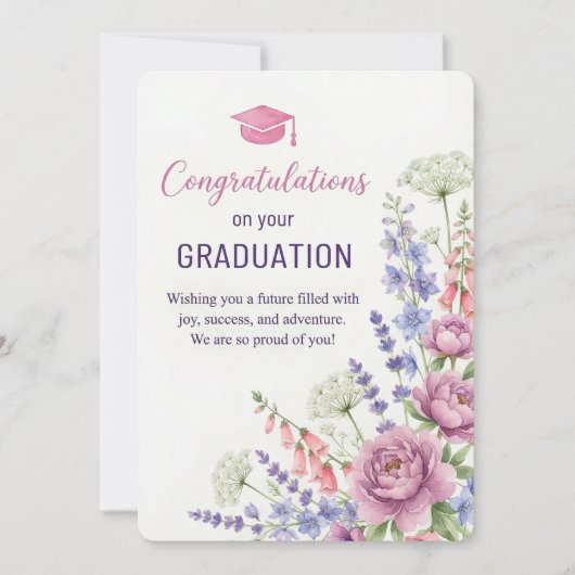 Carte de Félicitations de Remise de Diplôme Imprim (Devant)