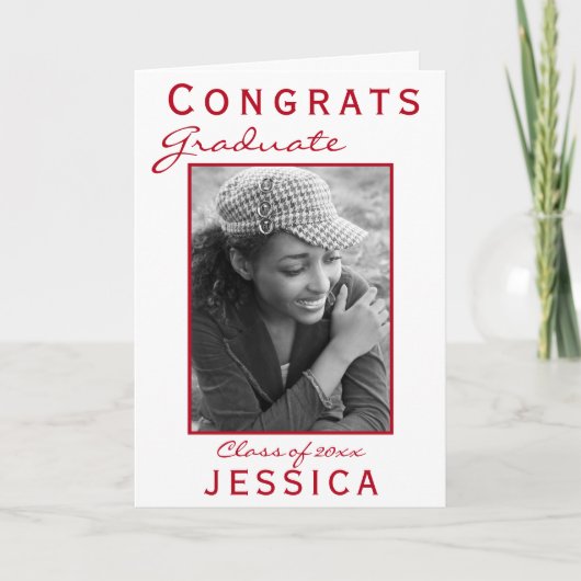 Carte de félicitations de remise de diplômes moder (Devant)