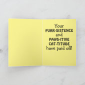 Carte de Félicitations Drôle de Chat de Dessin Ani (Intérieur)
