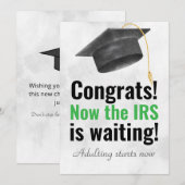 Carte de Félicitations Drôle – L'IRS Vous Attend (Devant / Derrière)