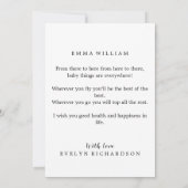 Carte de félicitations drôle pour nouvelle maman p (Dos)