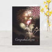 Carte de félicitations Fireworks (Fleur jaune)
