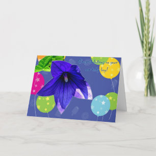 Carte de Félicitations Fleur de Ballon Nouveau Né