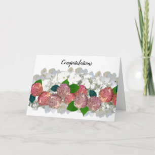 Carte de félicitations Fleurs de saumon corail et 
