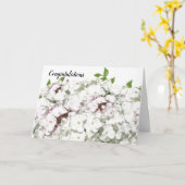Carte de félicitations Fleurs roses et blanches (Fleur jaune)
