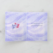 Carte de félicitations florale bleue et rose (Intérieur)