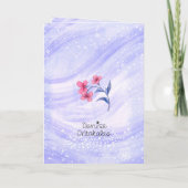 Carte de félicitations florale bleue et rose (Dos)