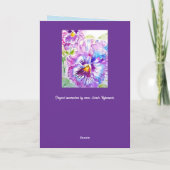 Carte de félicitations florale Fleur de pensée à l (Dos)