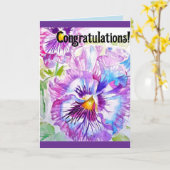 Carte de félicitations florale Fleur de pensée à l (Fleur jaune)