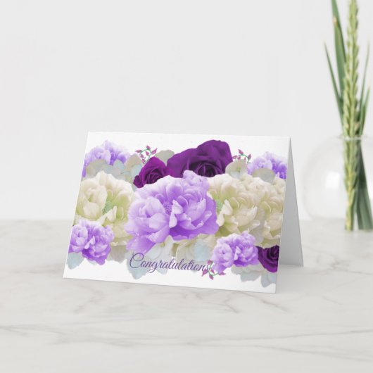 Carte de félicitations florale pour mariage (Devant)