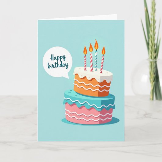 Carte de félicitations gâteau rayé (Devant)