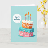 Carte de félicitations gâteau rayé (Fleur jaune)