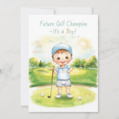 Carte de Félicitations Golf C'est un Garçon | Bébé (Devant)