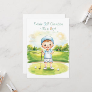 Carte de Félicitations Golf C'est un Garçon   Bébé