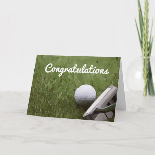 Carte de félicitations golf et putter pour golfeur