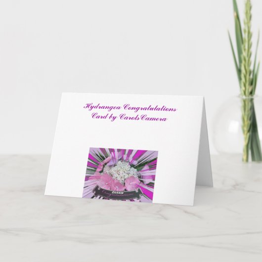 Carte de félicitations Hydrangea (Dos)