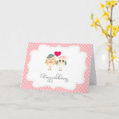 Carte de félicitations Mariage aux oiseaux mignons (Fleur jaune)