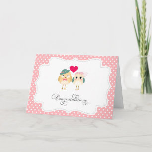 Carte de félicitations Mariage aux oiseaux mignons