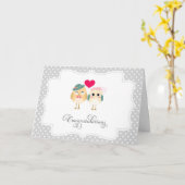 Carte de félicitations Mariage aux oiseaux mignons (Fleur jaune)
