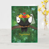 Carte de félicitations Mariage Cute Toucan (Fleur jaune)