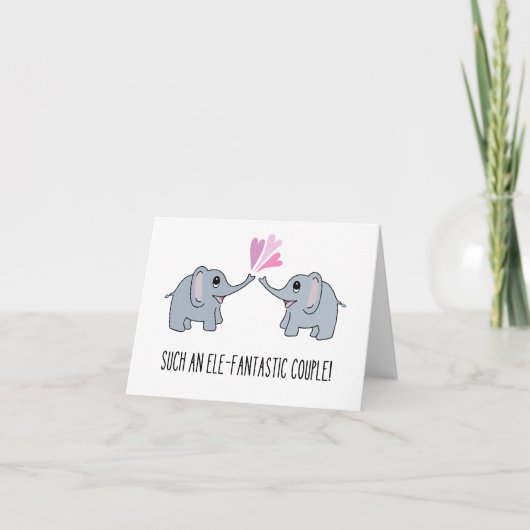 Carte de félicitations Mariage Elephantastic Coupl (Devant)