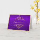 Carte de félicitations mariage Gold Purple (Fleur jaune)