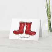 carte de félicitations mariage red welly boot (Devant)