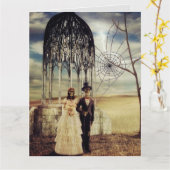 CARTE DE FÉLICITATIONS MARIAGES DE SKELETONS GOTHI (Fleur jaune)