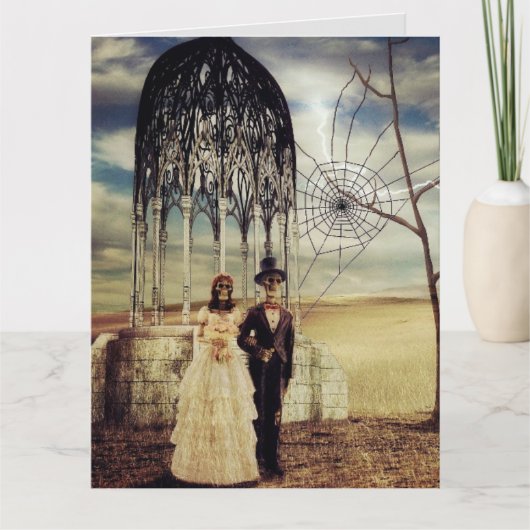 CARTE DE FÉLICITATIONS MARIAGES DE SKELETONS GOTHI (Devant)