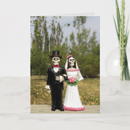 CARTE DE FÉLICITATIONS MARIAGES DE SKELETONS GOTHI (Devant)