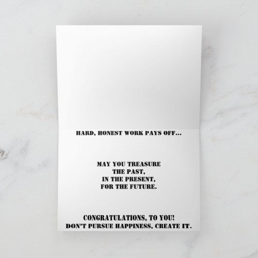 Carte de félicitations "Material World" (Intérieur)