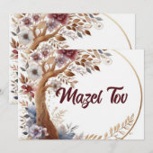 Carte de félicitations Mazel Tov, aquarelle (Devant / Derrière)