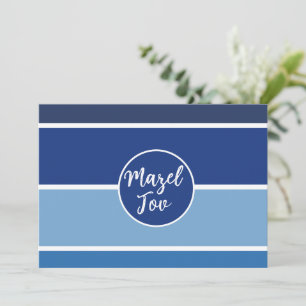 Carte de félicitations Mazel Tov, bleu marine blan