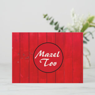 Carte de félicitations Mazel Tov, Bois Rouge, Rust