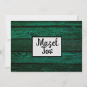 Carte de félicitations Mazel Tov, Bois Vert, Rusti (Devant)
