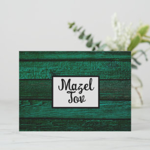Carte de félicitations Mazel Tov, Bois Vert, Rusti