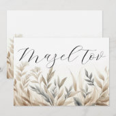 Carte de félicitations Mazel Tov, feuillage botani (Devant / Derrière)