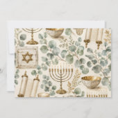 Carte de félicitations Mazel Tov, feuillage vert o (Dos)