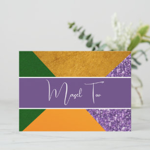 Carte de félicitations Mazel Tov, paillettes viole