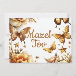 Carte de félicitations Mazel Tov, Papillons, Marro