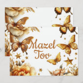 Carte de félicitations Mazel Tov, Papillons, Marro (Devant / Derrière)