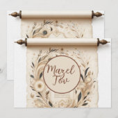Carte de félicitations Mazel Tov, Torah Scroll Bei (Devant / Derrière)
